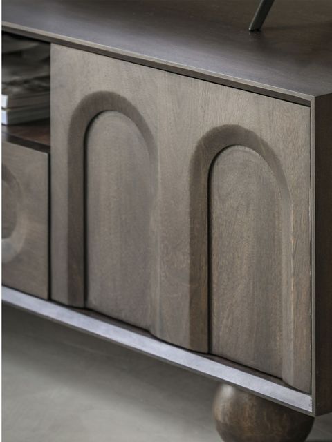 Curves Mango Wood Media Unit | Hudson Home | Wood Media Unit, Mango ... regarding How the Lowry Mango Wood Media Stand Elevates Your Entertainment Space