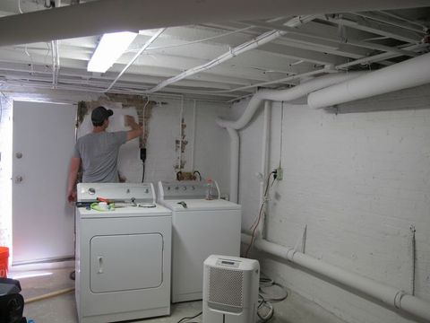 Diy Laundry Room Renovation - Dark & Drab To Bright & Fab | Basement ... intended for