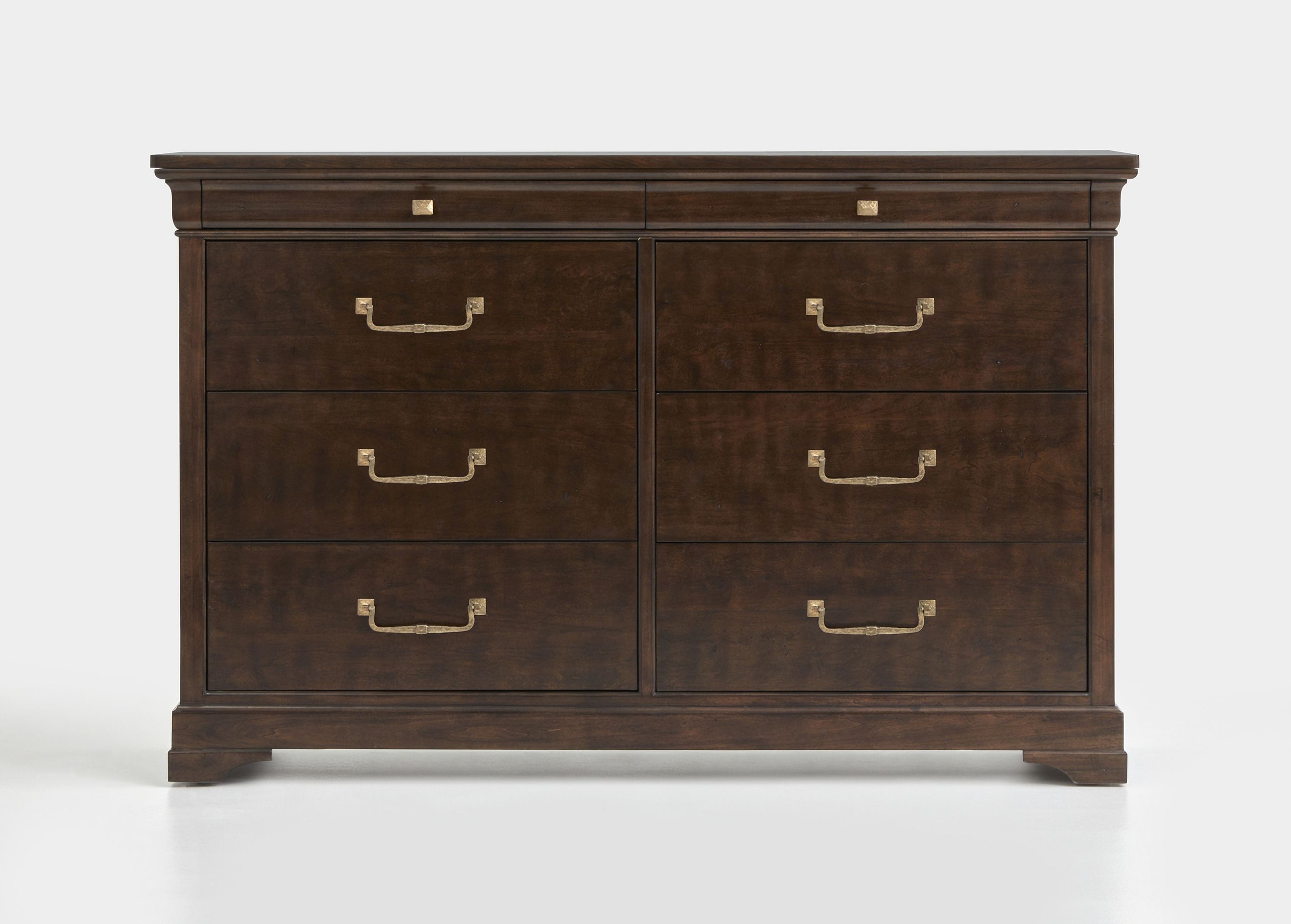 Double Drawer Dresser In Dark Brown And Classic Cord Limestone And ... within Finding the Perfect Fit How the Bungalow Double Drawer Dresser Complements Your Decor