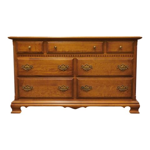 Ethan Allen Old Manor Heirloom Nutmeg Maple 56" Double Dresser 10-5202 ... for Unlocking the Charm of Stephenson Door Dresser in Nutmeg Brown