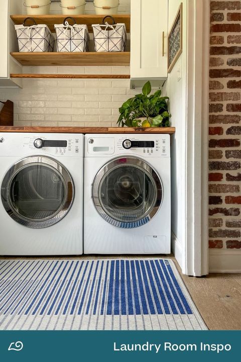 Freshen Up Your Laundry Room With A Stylish Washable Rug. Transform The ... throughout From Drab to Fab Laundry Rooms Houzz's Latest Inspirations