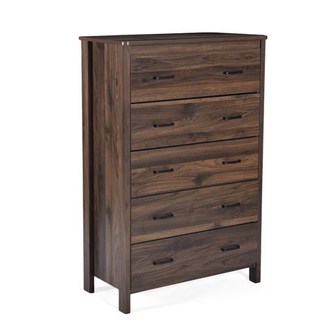 Gdf Studio Titeca Contemporary Faux Wood 5 Drawer Dresser, Medium Brown ... intended for Understanding the Craftsmanship Behind the Titeca Contemporary 6 Drawer Dresser Sonoma Oak Finish