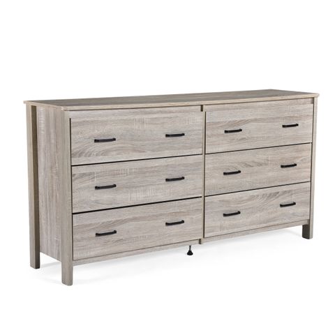 Gdf Studio Titeca Modern Chest, Contemporary 6 Drawer Double Dresser ... in Understanding the Craftsmanship Behind the Titeca Contemporary 6 Drawer Dresser Sonoma Oak Finish