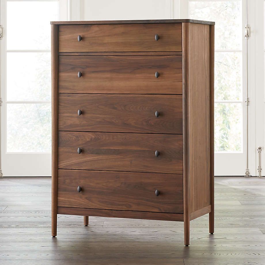 Gia Walnut 5-Drawer Dresser + Reviews | Crate &amp;Amp; Barrel inside