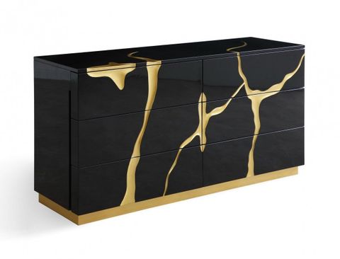 Gold Dresser, Modern Dresser, Contemporary Dressers, Contemporary ... regarding Elevate Your Bedroom Modrest Chrysler Gray Dresser Design Insights
