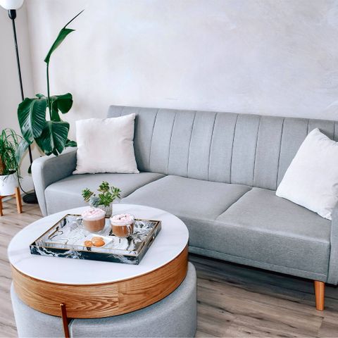 Gray Linen Versatile Sleeper Sofa Bed in