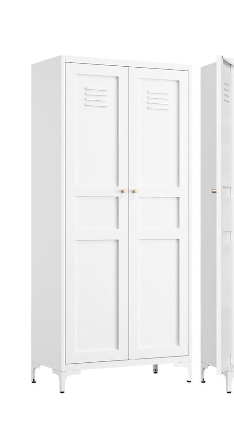 Hokku Designs Metal Storage Cabinet With Doors And Shelves,White ... throughout