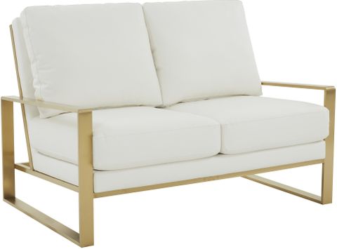 Jefferson Leather Loveseat In White By Leisuremod | 1Stopbedrooms with regard to A Closer Look at the Craftsmanship of the Leisuremod Jefferson Loveseat
