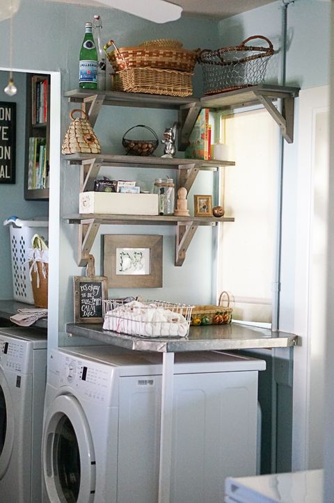 Laundry Room Shelves - Diana Elizabeth for How One Texan Built Her Laundry Room Shelves for Just $115