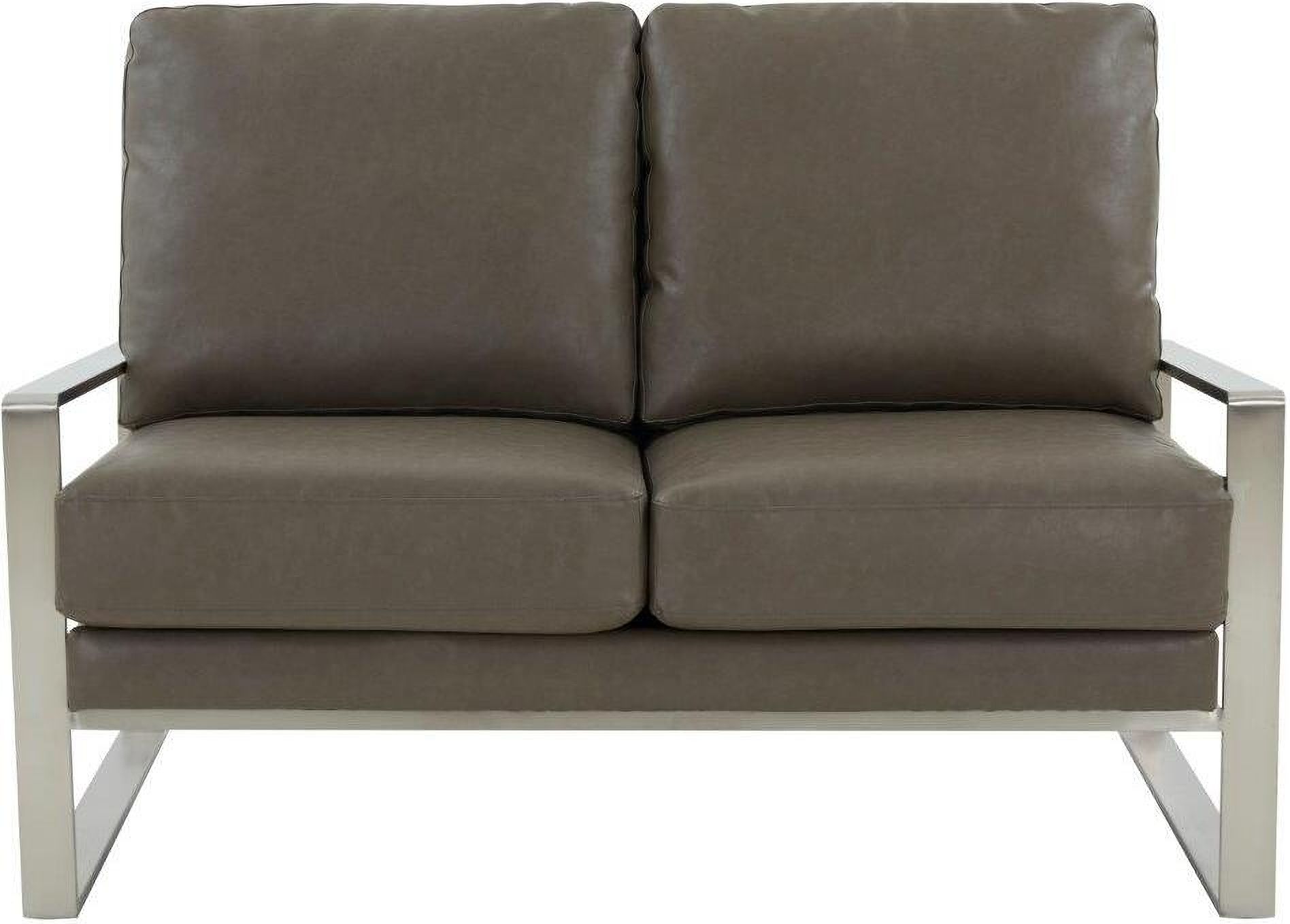 Leisuremod Jefferson Contemporary Modern Faux Leather Loveseat With ... regarding A Closer Look at the Craftsmanship of the Leisuremod Jefferson Loveseat