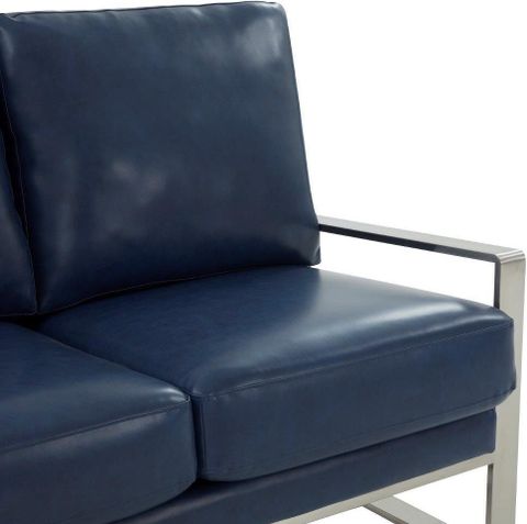 Leisuremod Jefferson Contemporary Modern Faux Leather Loveseat With ... regarding