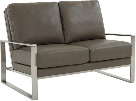 Leisuremod Jefferson Contemporary Modern Faux Leather Loveseat With ... with