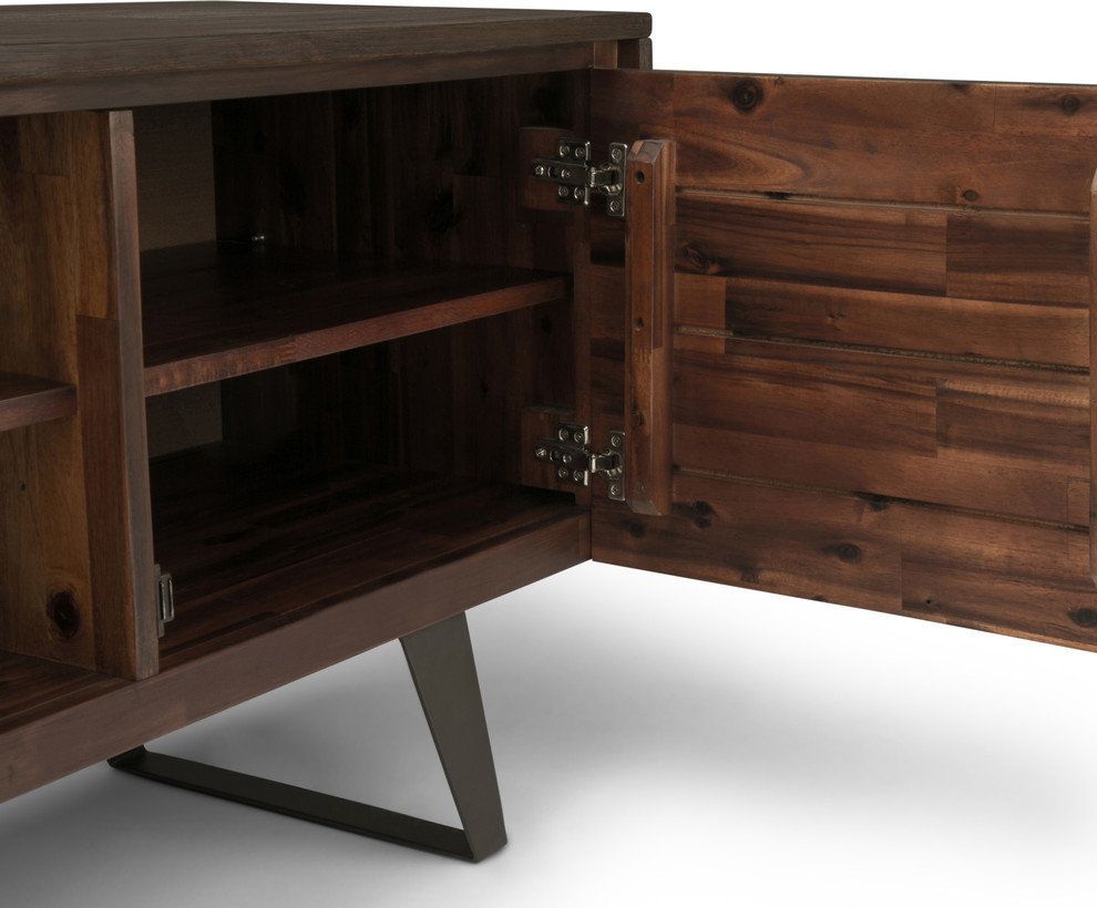 Lowry Solid Acacia Wood Tv Media Stand For Tvs Up To 70 Inches ... with regard to