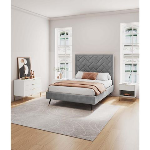 Manhattan Comfort Dumbo White 1-Drawer 20.07 In. Nightstand And 3 ... regarding Styling Tips and Tricks for Your Manhattan Comfort DUMBO TV Stand