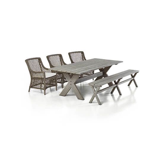 Marbella Dining Armchair With Cross Bench And Dining Table - Newport with Beyond the Stand Understanding the Design of the Newport Marbella