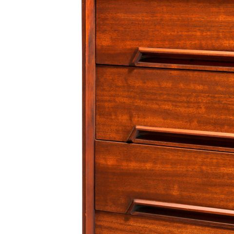 Mid-Century Modern Drexel Walnut Five-Drawer Dresser, Perspective, 20Th ... for