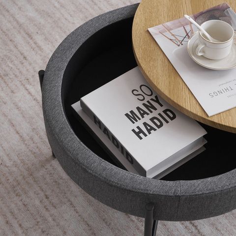 Modern Round Coffee Table With Storage For Living Room Sofa Side End ... in