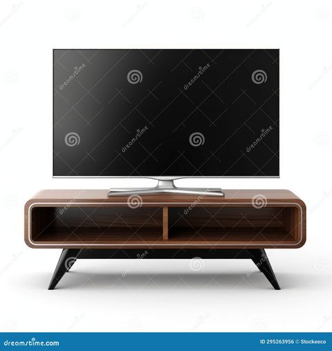 Modern Walnut Wood Tv Stand - Realistic Detailed Rendering Stock ... pertaining to Understanding the Craftsmanship Behind a 60-inch Walnut TV Stand