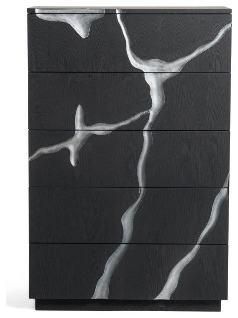 Modrest Aspen Modern Matte Brown Ash And Silver Chest - Contemporary ... in Discovering the Craftsmanship Behind the Modrest Aspen Chest