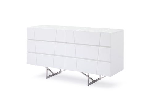 Modrest Chrysler Modern White Dresser | Atlas Furniture Imports throughout Elevate Your Bedroom Modrest Chrysler Gray Dresser Design Insights