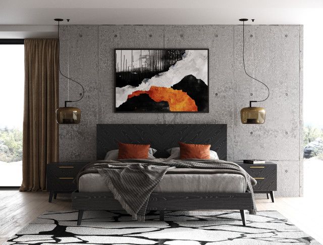 Modrest Diana Modern Grey Ash Nightstand - Midcentury - Nightstands And ... pertaining to
