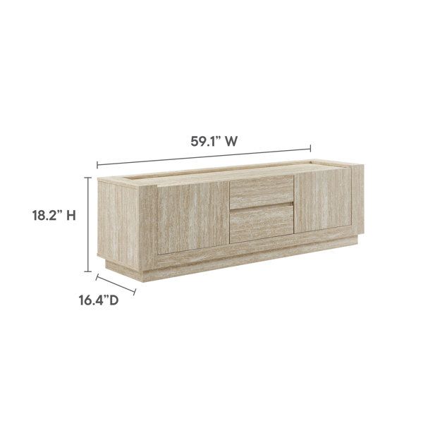 Modway Hollis 59&quot; Travertine Tv Stand In Travertine | Wayfair with regard to
