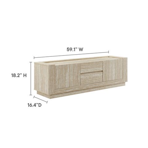 Modway Hollis 59" Travertine Tv Stand In Travertine | Wayfair with regard to