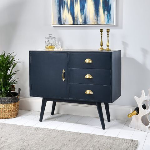 Navy Blue Sideboard Antique Style - Ellie throughout A Closer Look at the Blue Sideboard's Elegant Design