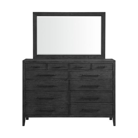 Picket House Furnishings Armes 12-Drawer Dresser &Amp; Mirror Set In Black ... inside A Closer Look at the Picket House Furnishings Montauk Dresser and Mirror Set