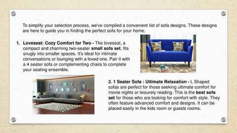 Ppt - The Ultimate Guide To Choosing The Perfect Sofa Set For Your ... with regard to Your Ultimate Guide to Sofa Details Making the Right Choice