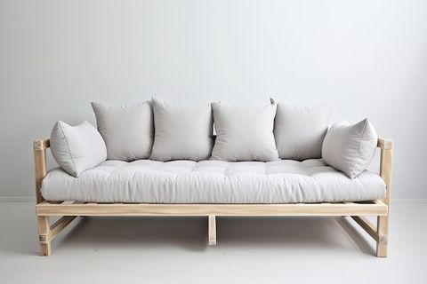 Premium Ai Image | Versatile Shabby Chic Sofa Bed With Wooden Frame And ... with regard to