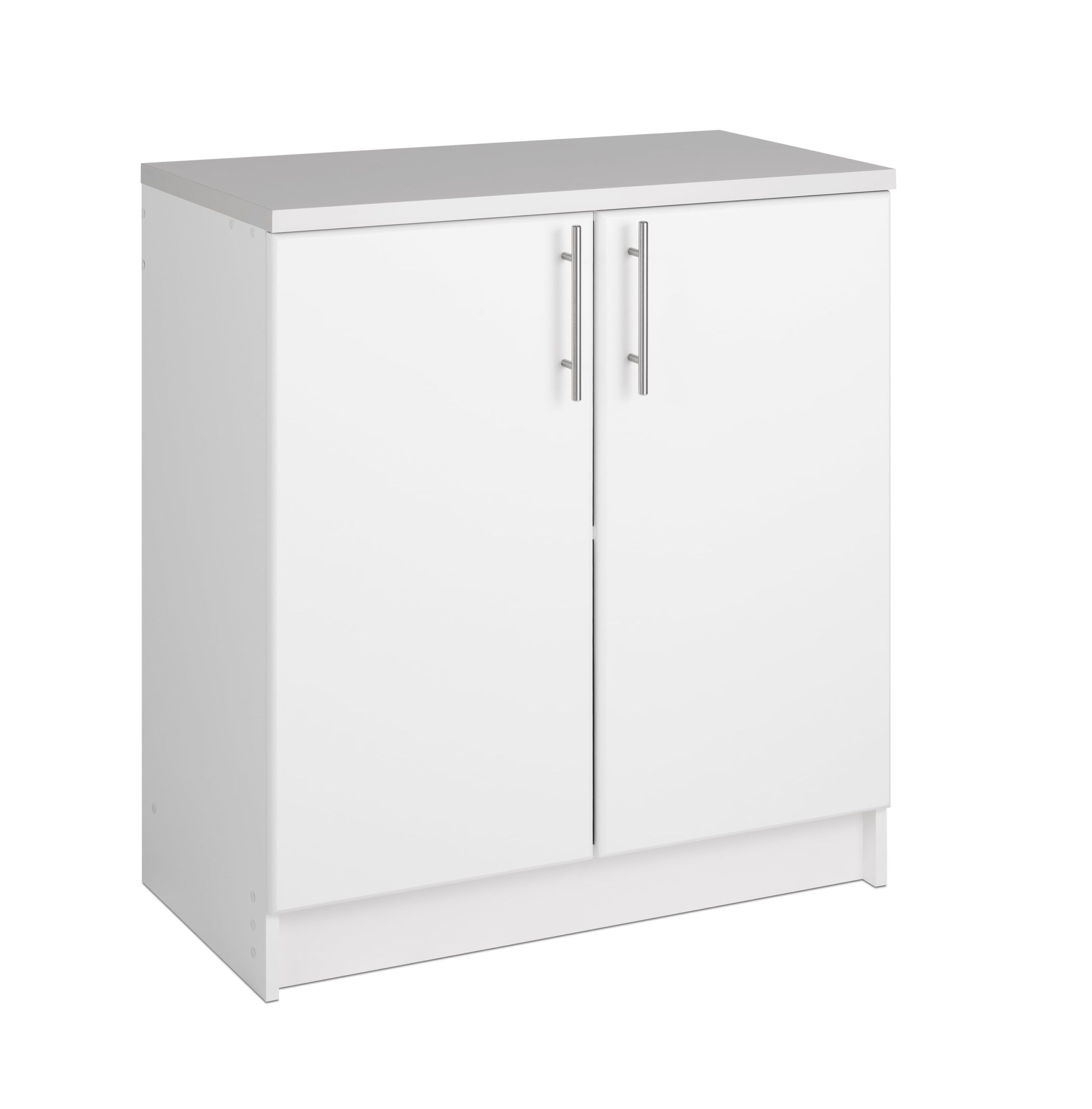Prepac Elite Home Storage White Base Cabinet With Melamine Countertop ... with regard to