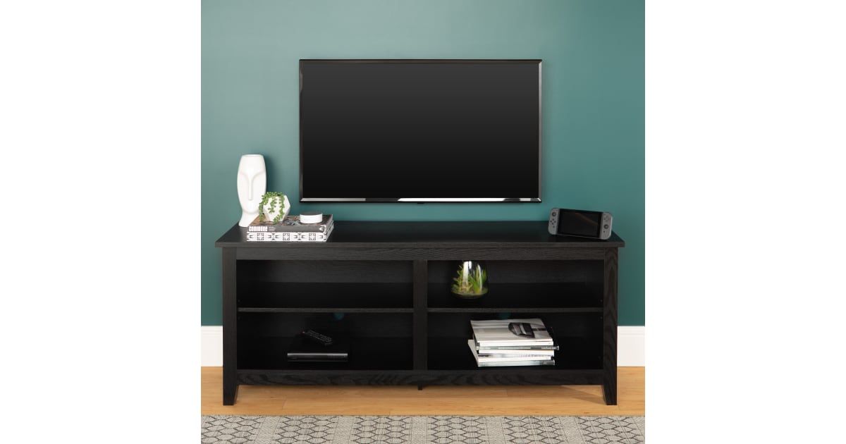 Roseto Weif30103Bk 58&quot; Wide Open Design Tv Stand Media Cabinet | Build.com pertaining to Tips for Securing Your TV with the Roseto FFIF88489 Black Mount