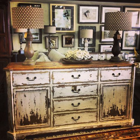 Rustic Dresser With White Washed Finish intended for