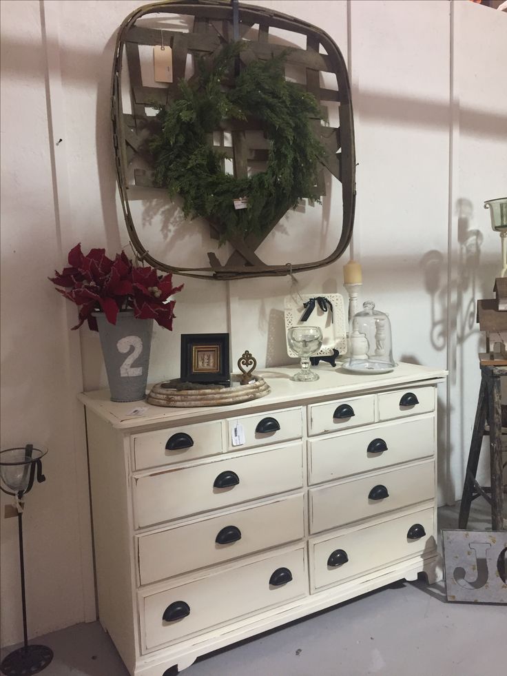 Rustic White Dresser With Mirror pertaining to