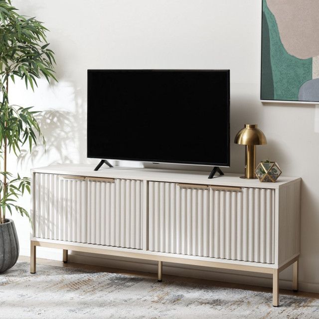 Safavieh Lylia 4 Door Media Stand, #N/A - Contemporary - Media Storage ... intended for How the Safavieh Aricia Media Stand Elevates Room Aesthetics