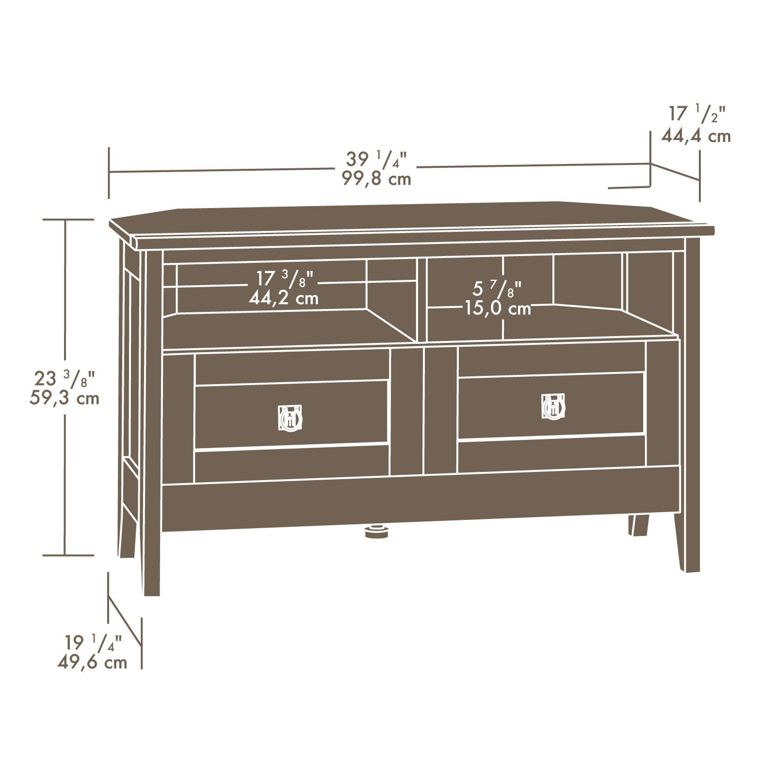 Sauder August Hill Corner Tv Stand (410627) – Thefurnitureco.net inside Maximizing Your Space With the Sauder August Hill Corner Entertainment Stand