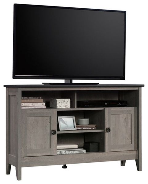 Sauder August Hill Engineered Wood Corner Entertainment Stand In Mystic ... with regard to