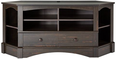 Sauder Harbor View Corner Tv Stand In Antiqued Paint | Tv Stand, Corner ... pertaining to