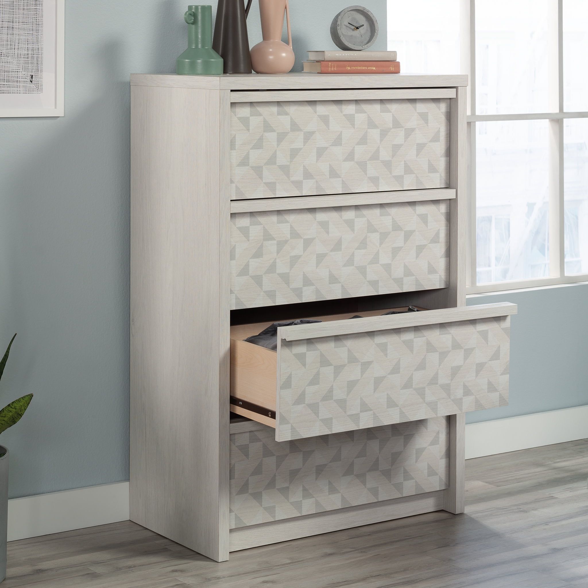 Sauder Harvey Park 4-Drawer Engineered Wood Chest In Glacier Oak Finish ... with Unpacking the Sauder Harvey Park Chest Your Style Guide