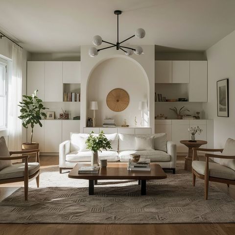 Serenity In Sunlit Japandi Living Room | Japandi Living Room, Japandi ... with regard to Bringing Japandi Serenity Home The Bursa Boucle Couch Story