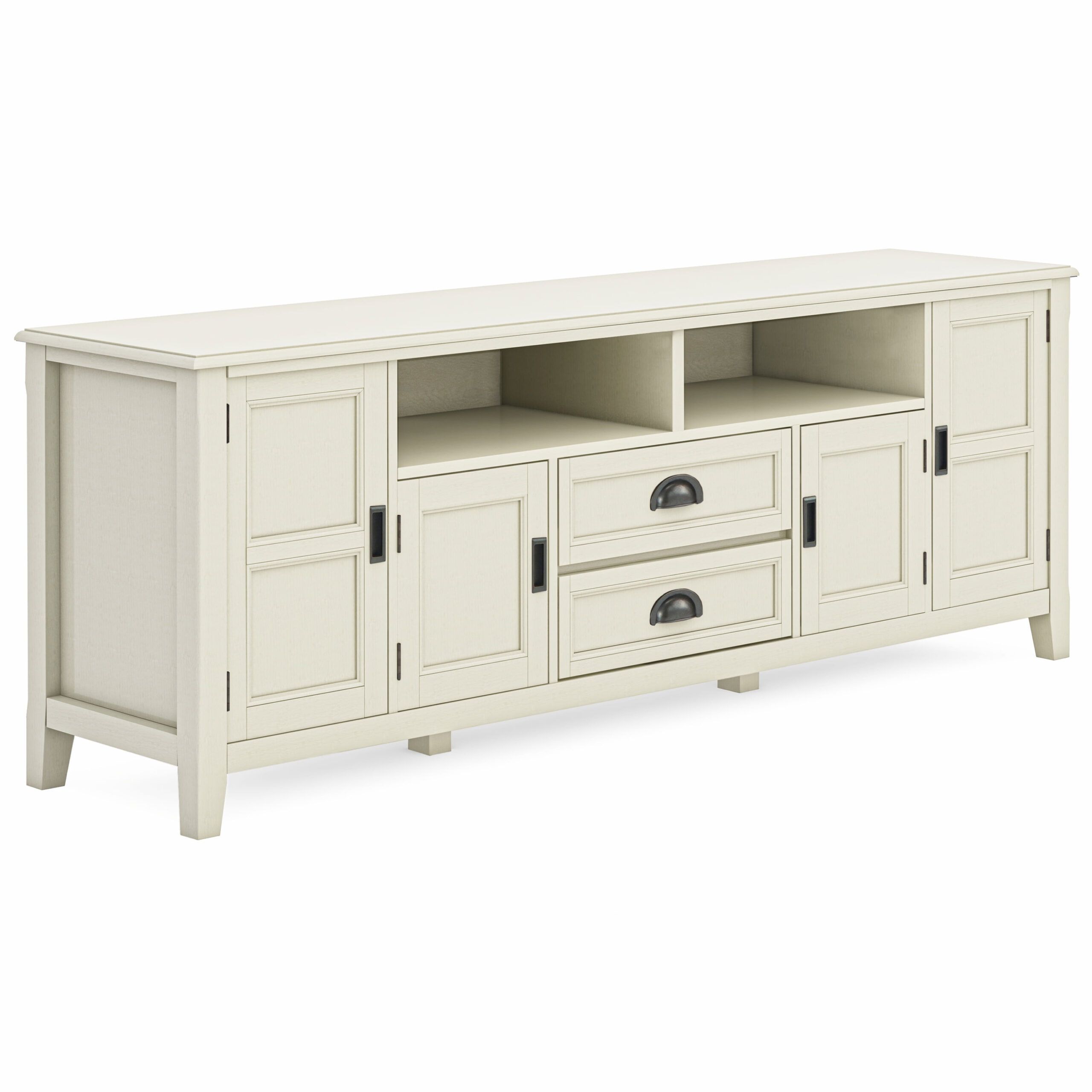Simpli Home Burlington Solid Wood 72 Inch Wide Transitional Tv Media ... for The Art of Styling Your Transitional Walnut TV Stand
