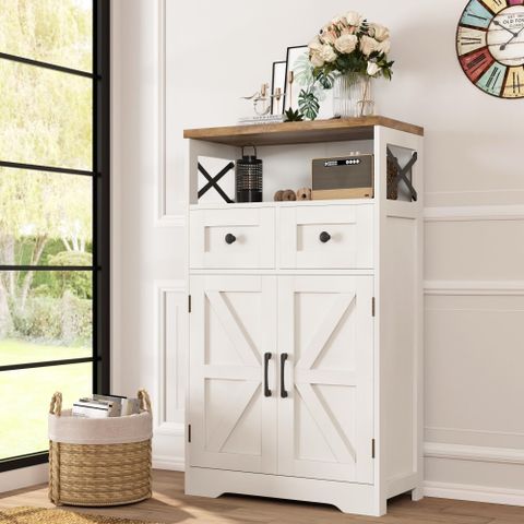 Snapklik.com : Befrases Farmhouse White Storage Cabinet for Unlocking the Potential of Your Karima White Storage Cabinet