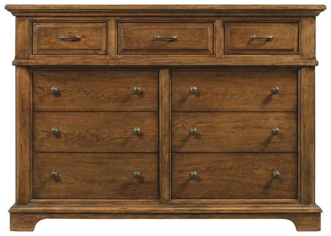 Stanley Furniture Bungalow Bedroom 9-Drawers Brown Double Dresser ... regarding