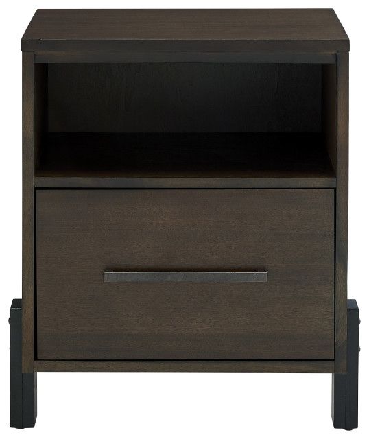 Stephenson Night Stand, Nutmeg Brown - Transitional - Nightstands And ... with regard to