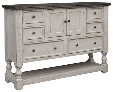 Stonegate Rustic Solid Wood 6 Drawer, 2 Door White Dresser With Mirror ... in