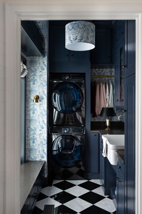 The Laundry Room: Reveal - The Makerista intended for See How Moody Blue Gave Our Laundry Room a Dramatic New Life