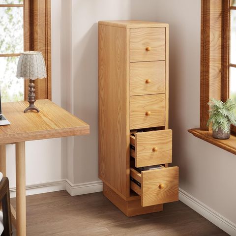 Tribesigns 5-Drawer Dresser, Wood Narrow Dresser For Bedroom - Walmart.com intended for Choosing the Right White Tranquility Dresser for Your Space