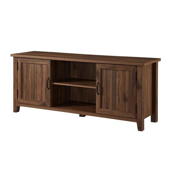 Walker Edison Furniture Company 58 In. Dark Walnut Composite Tv Stand ... within