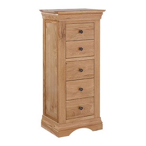 Wellington Solid Oak Finish 5 Drawer Chest | Furniture In Fashion in Styling Your Dexter Oak Finish 5-Drawer Chest Effortless Interior Design Ideas